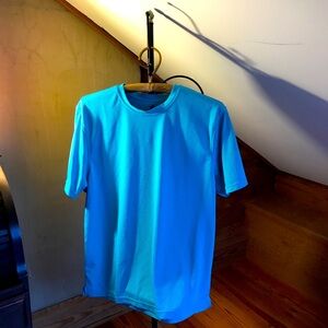 Caribbean Joe Teal Polyester Short Sleeved Top, EUC, L